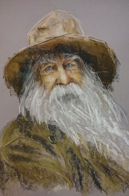 d'après le portait de Walt Whitman- pastel - 50x40