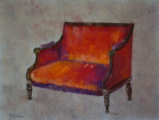 canapé Louis XVI - pastel - 30x40