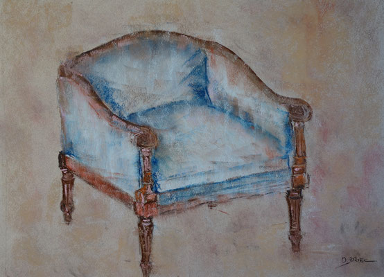 fauteuil XVIII ème - pastel - 30x40