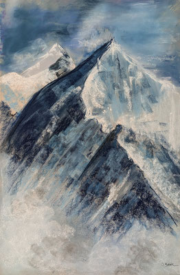 Aiguille de Bionnassay&Mont-Blanc - pastel - 60x40