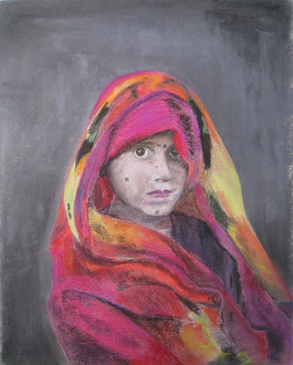 Jeune afghanne - pastel - 40x30