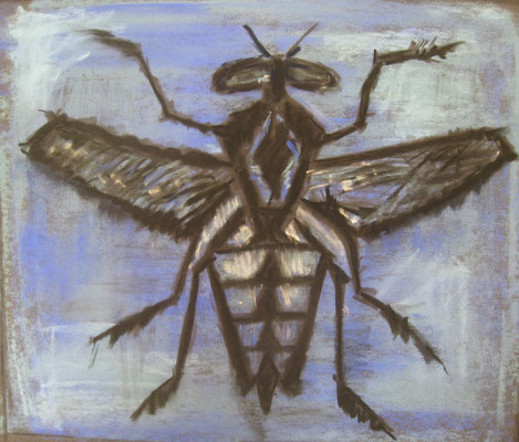 La mouche - pastel - 23x28