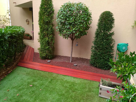 Aménagement de jardin en bois exotique