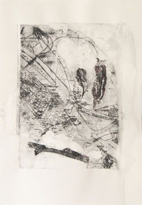 treasuremaps B: 2, 29,7 cm x 42 cm, Papierlithografie und Zeichnung, 2020