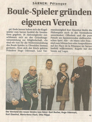 Obwaldner Zeitung, 4.2.2015
