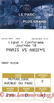Tickets  PSG-Amiens  2018-19