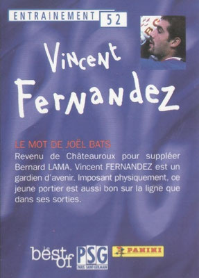 N° 052 - Vincent FERNANDEZ (Verso)