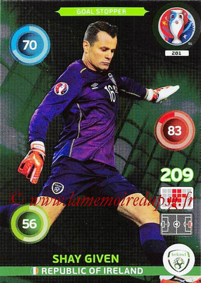 Panini Euro 2016 Cards - N° 281 - Shay GIVEN (République d Irlande) (Goal Stopper)