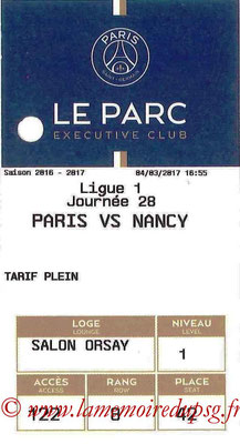 Tickets  PSG-Nancy  2016-17