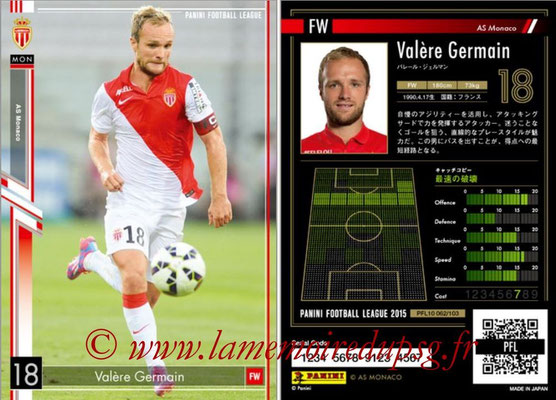 Panini Football League 2015 - PFL10 - N° 062 - Valère GERMAIN (AS Monaco)