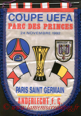Grands Fanions  PSG-SC Anderlecht  1992-93