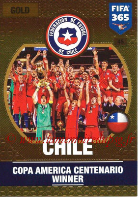 2016-17 - Panini Adrenalyn XL FIFA 365 - N° 045 - CHILI (Vainqueur Copa America 2016)