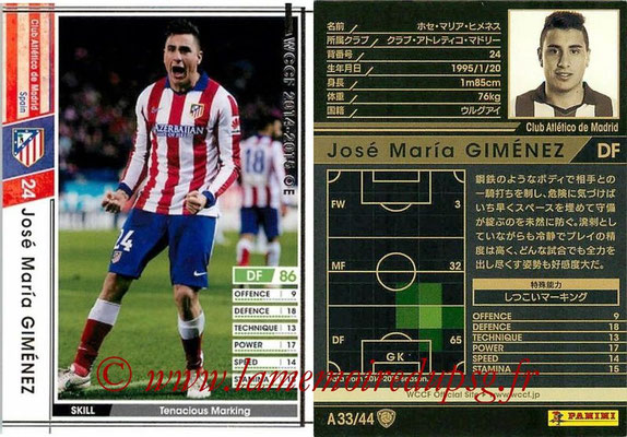 2013-14 - WCCF - N° A33 - José Maria GIMENEZ (Atletico Madrid)