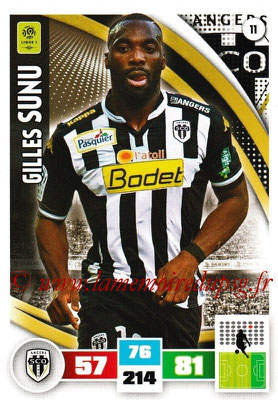 2016-17 - Panini Adrenalyn XL Ligue 1 - N° 011 - Gilles SUNU (Angers)