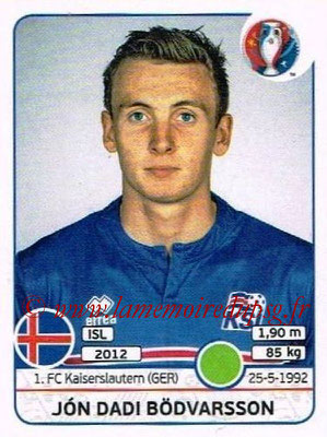 Panini Euro 2016 Stickers - N° 623 - Jon Dadi BODVARSSON (Islande)