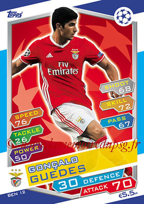 2016-17 - Topps UEFA Champions League Match Attax - N° BEN12 - Gonçalo GUEDES (SL Benfica)