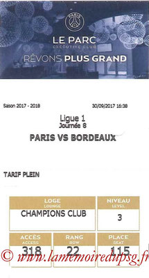 Tickets  PSG-Bordeaux  2017-18