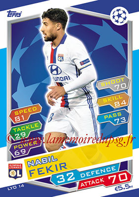 2016-17 - Topps UEFA Champions League Match Attax - N° LYO14 - Nabil FEKIR (Olympique Lyonnais)