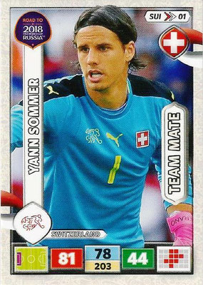 2018 - Panini Road to FIFA World Cup Russia Adrenalyn XL - N° SUI01 - Yann SOMMER (Suisse)