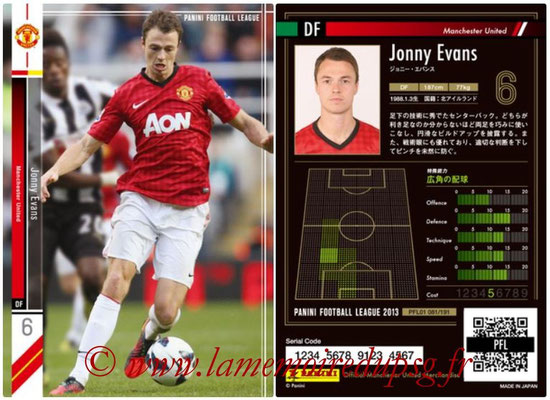 Panini Football League 2013 - PFL01 - N° 081 - Jonny Evans ( Manchester United  )