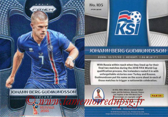 2018 - Panini Prizm FIFA World Cup Russia - N° 105 - Johann Berg GUDMUNDSSON (Islande)