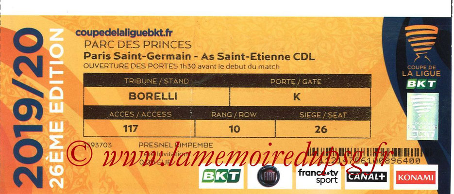 Ticket  PSG-Saint Etienne  2018-19