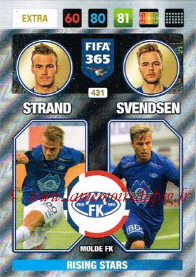 2016-17 - Panini Adrenalyn XL FIFA 365 - N° 431 - STRAND + SVENDSEN (Molde FK) (Rising Stars) (Nordic Edition)