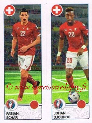 Panini Euro 2016 Stickers - N° 097 - Fabian SCHAR + Johan DJOUROU (Suisse)