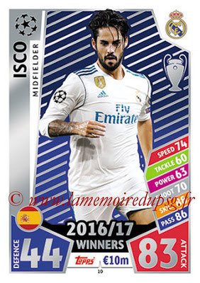 2017-18 - Topps UEFA Champions League Match Attax - N° 010 - ISCO (Real Madrid CF)