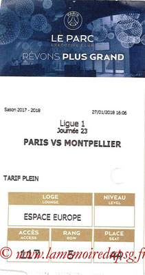 Tickets  PSG-Montpellier  2017-18