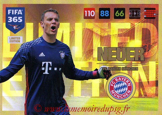 2016-17 - Panini Adrenalyn XL FIFA 365 - N° LE25 - Manuel NEUER (FC Bayern Munich) (Limited Edition)