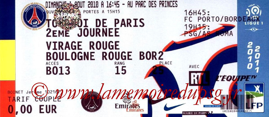Tickets  PSG-AS Roma  2008-09