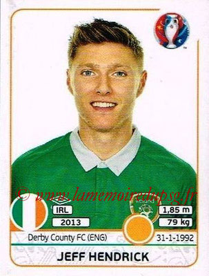Panini Euro 2016 Stickers - N° 526 - Jeff HENDRICK (République d'Irlande)