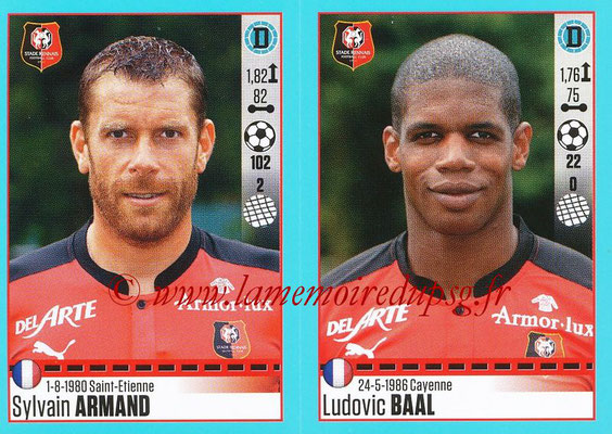 2016-17 - Panini Ligue 1 Stickers - N° 736 + 737 - Sylvain ARMAND + Ludovic BAAL (Rennes)