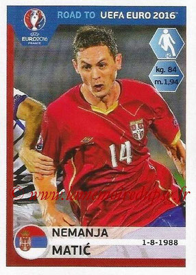 Panini Road to Euro 2016 Stickers - N° 280 - Nemanja MATIC (Serbie)