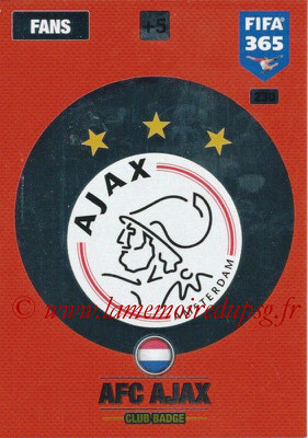 2016-17 - Panini Adrenalyn XL FIFA 365 - N° 230 - Logo AFC Ajax