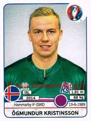 Panini Euro 2016 Stickers - N° 610 - Ogmundur KRISTINSSON (Islande)