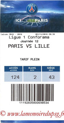 Tickets  PSG-Lille  2018-19