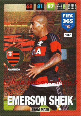 2016-17 - Panini Adrenalyn XL FIFA 365 - N° 107 - Emerson SHEIK (Flamengo)