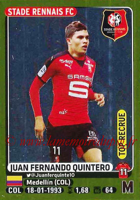 2015-16 - Panini Ligue 1 Stickers - N° 408 - Juan Fernando QUINTERO (Stade Rennais FC)