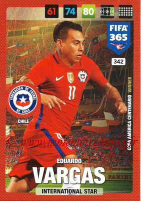 2016-17 - Panini Adrenalyn XL FIFA 365 - N° 342 - Eduardo VARGAS (Chili) (International Star)