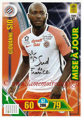 2017-18 - Panini Adrenalyn XL Ligue 1 - N° 209bis - Giovanni SIO (Montpellier) (Mise à jour)