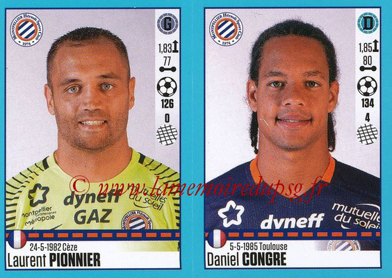 2016-17 - Panini Ligue 1 Stickers - N° 526 + 527 - Laurent PIONNIER + Daniel CONGRE (Montpellier)