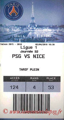 Tickets  PSG-Nice  2015-16