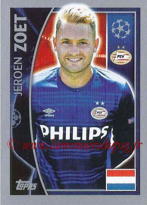 2015-16 - Topps UEFA Champions League Stickers - N° 090 - Jeroen ZOET (PSV Eindhoven)