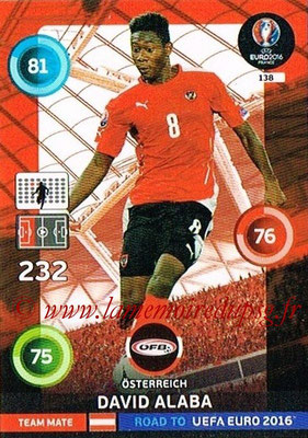 Panini Road to Euro 2016 Cards - N° 138 - David ALABA (Autriche)