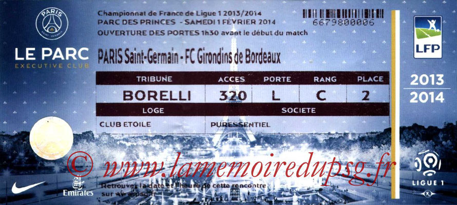 Tickets  PSG-Bordeaux  2013-14
