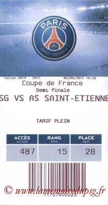 Tickets  PSG-Saint Etienne  2014-15