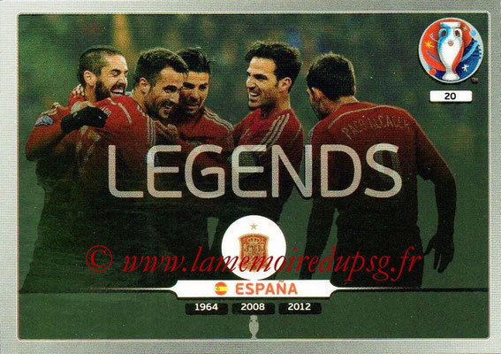 Panini Euro 2016 Cards - N° 020 - Equipe Espagne (Legends)