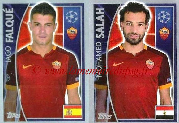 2015-16 - Topps UEFA Champions League Stickers - N° 349 - Iago FALQUÉ + Mohamed SALAH (AS Roma)